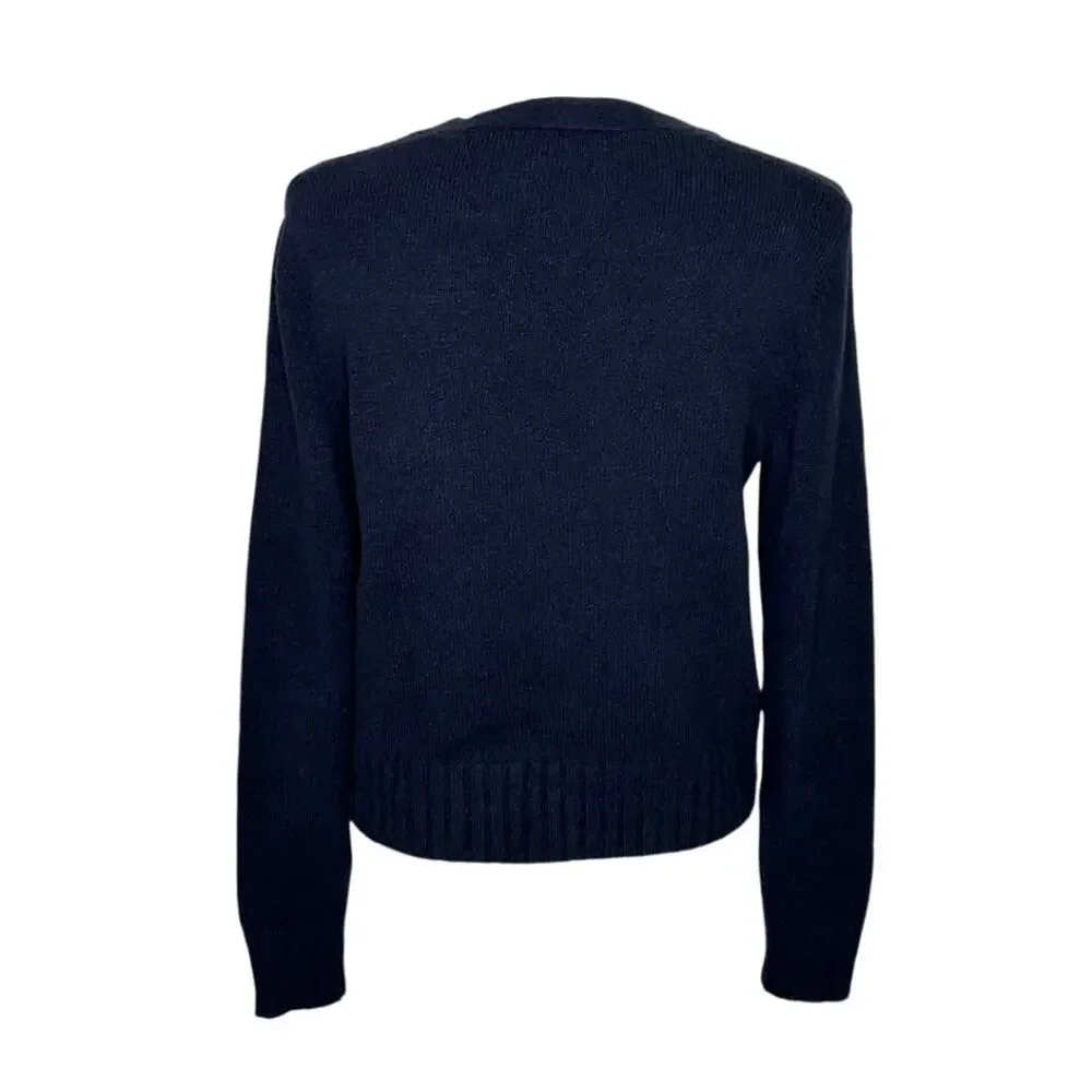 James Perse Classic 4 Button Blue V Neck Cardigan Size 1 Small